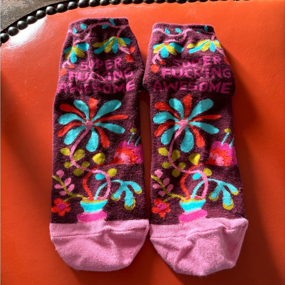 BlueQ- Super F*cking Awesome Floral Patterned Ankle Socks